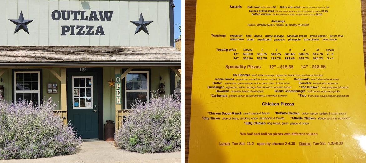 Outlaw Pizza Menu