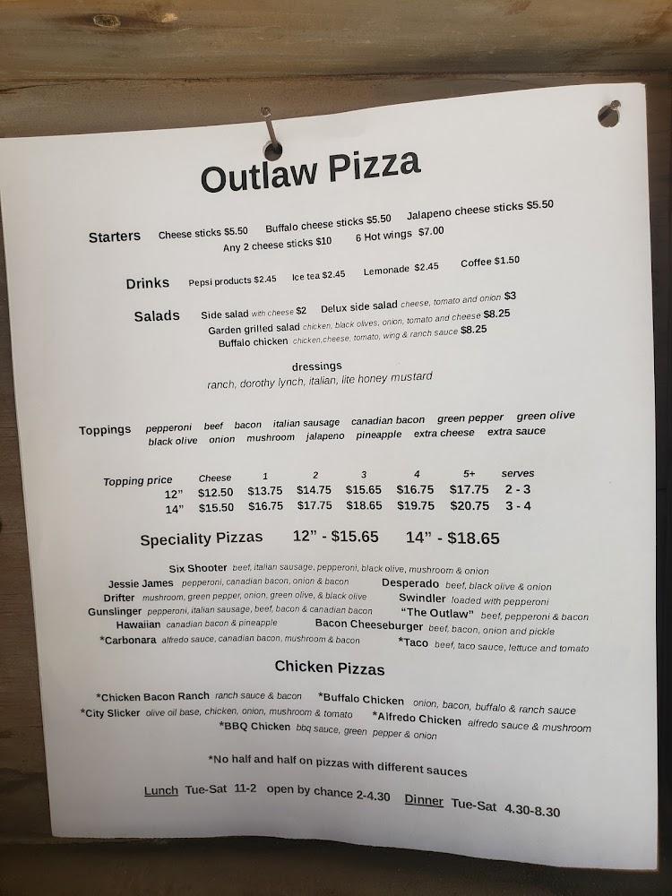 Outlaw Pizza Menu image 2